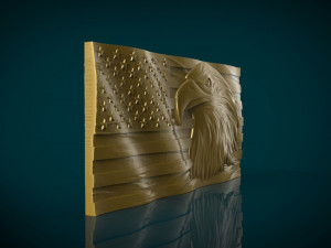 american flag and eagle stl model for cnc and 3d printer 3D प्रिंट मॉडल