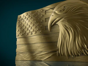 american flag and eagle stl model for cnc and 3d printer 3D Print Model