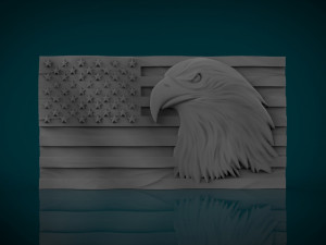 american flag and eagle stl model for cnc and 3d printer 3D प्रिंट मॉडल