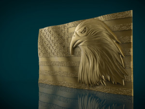 american flag and eagle stl model for cnc and 3d printer 3D Принт Модель