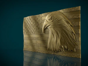 american flag and eagle stl model for cnc and 3d printer 3D Print Model