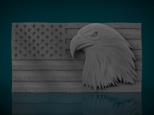 american flag and eagle stl model for cnc and 3d printer 3D 프린트 모델