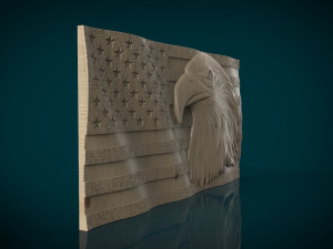 american flag and eagle stl model for cnc and 3d printer 3D 프린트 모델