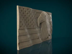 american flag and eagle stl model for cnc and 3d printer 3D Print Model