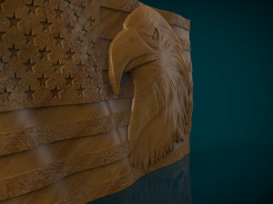 american flag and eagle stl model for cnc and 3d printer 3D 프린트 모델