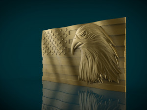 american flag and eagle stl model for cnc and 3d printer 3D Print Model