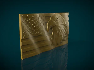 american flag and eagle stl model for cnc and 3d printer 3D Print Model