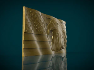 american flag and eagle stl model for cnc and 3d printer 3D Print Model
