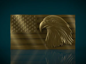 american flag and eagle stl model for cnc and 3d printer 3D Print Model