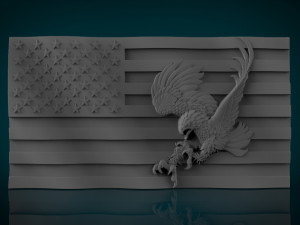 american flag and eagle stl model for cnc and 3d printer 3Dプリントモデル
