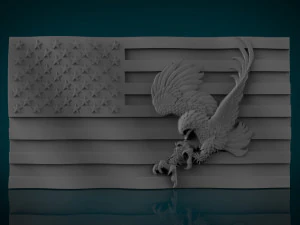 american flag and eagle stl model for cnc and 3d printer 3D Print Model