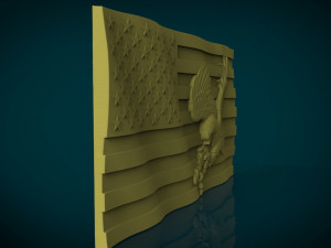 american flag and eagle stl model for cnc and 3d printer 3Dプリントモデル