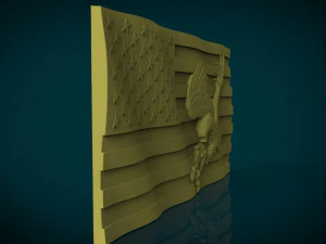american flag and eagle stl model for cnc and 3d printer 3D Print Model