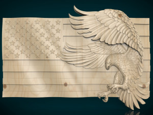 american flag and eagle stl model for cnc and 3d printer 3D Print Model