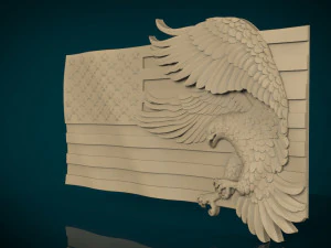american flag and eagle stl model for cnc and 3d printer 3D Print Model