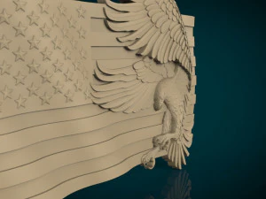 american flag and eagle stl model for cnc and 3d printer 3D Print Model