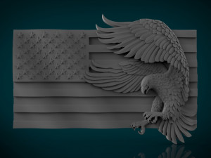 american flag and eagle stl model for cnc and 3d printer 3D Принт Модель