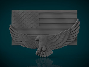 american flag and eagle stl model for cnc and 3d printer 3D Принт Модель