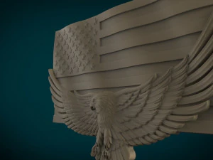 american flag and eagle stl model for cnc and 3d printer 3D Print Model