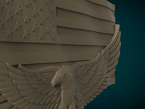 american flag and eagle stl model for cnc and 3d printer 3D Print Model