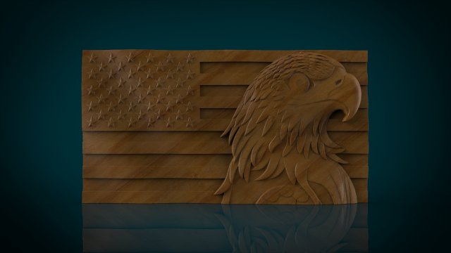 american flag and eagle stl model for cnc and 3d printer 3D प्रिंट मॉडल .c4d .max .obj .3ds .fbx .stl .blend 
