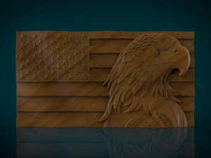 american flag and eagle stl model for cnc and 3d printer 3Dプリントモデル