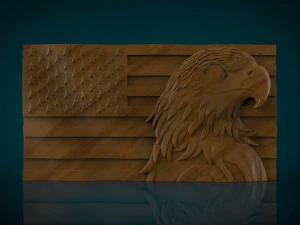 american flag and eagle stl model for cnc and 3d printer 3D Print Model