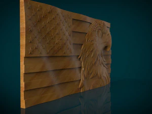 american flag and eagle stl model for cnc and 3d printer 3D Print Model