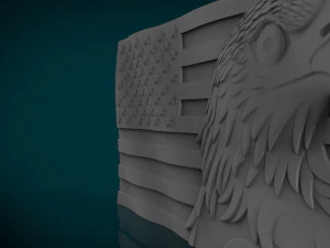american flag and eagle stl model for cnc and 3d printer 3D Print Model