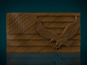 american flag and eagle stl model for cnc and 3d printer 3D Print Model