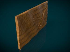 american flag and eagle stl model for cnc and 3d printer Model Cetak 3D