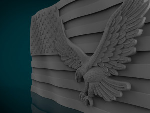 american flag and eagle stl model for cnc and 3d printer Model Cetak 3D