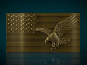 american flag and eagle stl model for cnc and 3d printer 3D Print Model