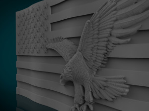 american flag and eagle stl model for cnc and 3d printer Modelo de impresión 3D