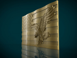 american flag and eagle stl model for cnc and 3d printer Modelo de impresión 3D