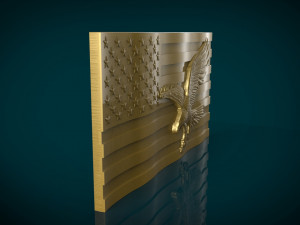 american flag and eagle stl model for cnc and 3d printer Modelo de impresión 3D