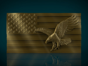 american flag and eagle stl model for cnc and 3d printer 3D Принт Модель