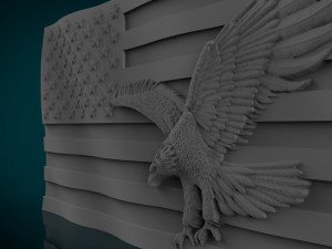 american flag and eagle stl model for cnc and 3d printer 3Dプリントモデル
