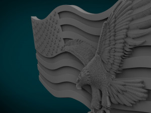 american flag and eagle stl model for cnc and 3d printer Modèles 3D en vedette