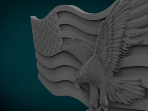 american flag and eagle stl model for cnc and 3d printer 3D Print Model