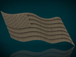 american flag stl model for cnc and 3d printer 3D Print Model