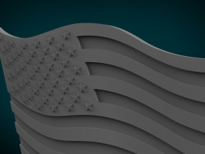 american flag stl model for cnc and 3d printer 3D Baskı Modeli