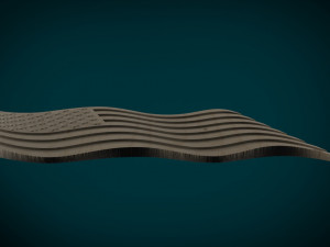 american flag stl model for cnc and 3d printer 3D Baskı Modeli