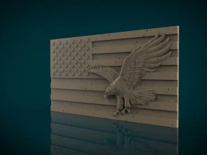 bendera Amerika dan model stl elang untuk printer cnc dan 3d Model Cetak 3D