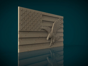 american flag and eagle stl model for cnc and 3d printer 3D Print Model