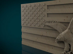 american flag and eagle stl model for cnc and 3d printer 3D Print Model