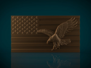 american flag and eagle stl model for cnc and 3d printer 3D Print Model