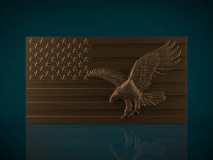 american flag and eagle stl model for cnc and 3d printer 3D Print Model