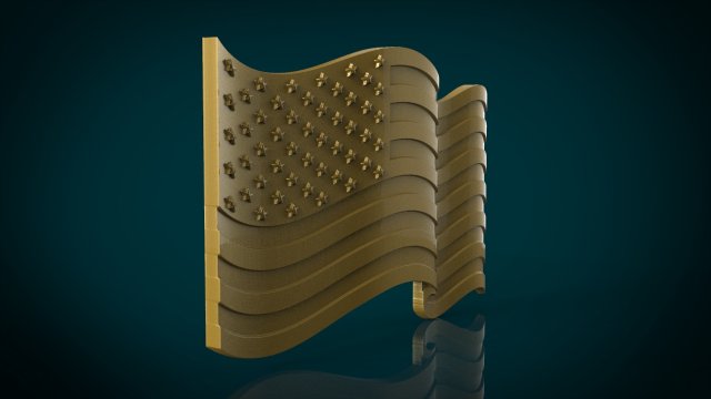 american flag stl model for cnc and 3d printer Modelo de Impressão 3D .c4d .max .obj .3ds .fbx .stl .blend 