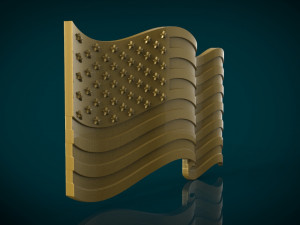 american flag stl model for cnc and 3d printer 3Dプリントモデル